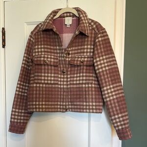 Joie Pink and Cream Utility Jacket Structured Fit